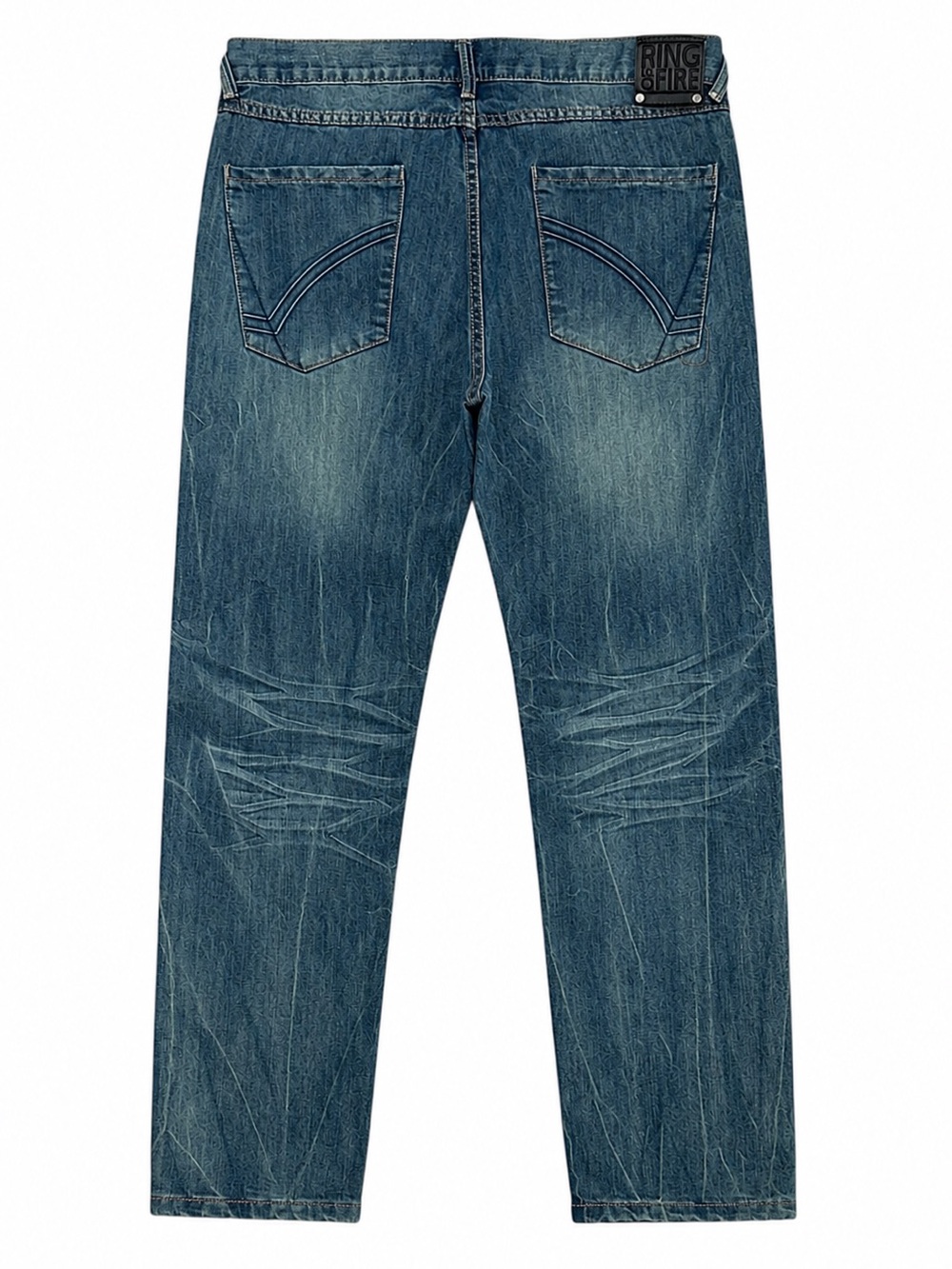 Ring of Fire Skinee Lyric St Distressed Men's Blue Denim Jeans Size 38"x30" NWOT